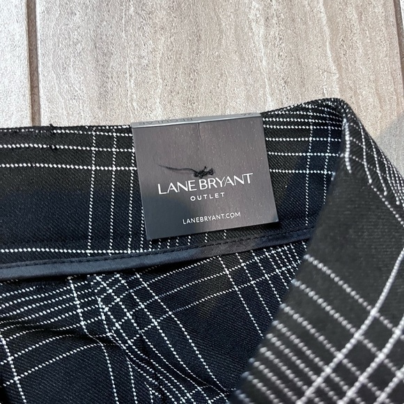 Lane Bryant Womens Black White Plaid Houston Classic Trouser New With Tags 26 - Picture 4 of 8